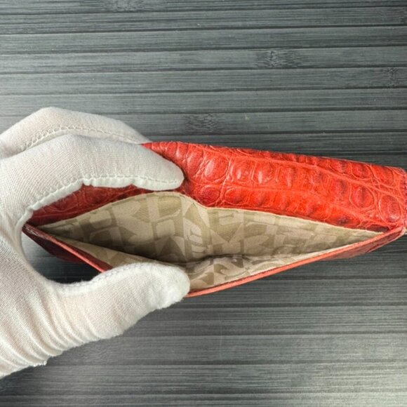 Furla Power Red Crocodile Embossed Wallet - Picture 5 of 5